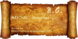Máté Orsolya névjegykártya